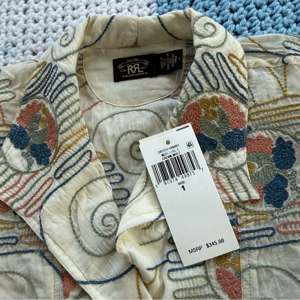 RRL Ralph Lauren Kids Beige Patterned Shirt - Picture 3 of 5